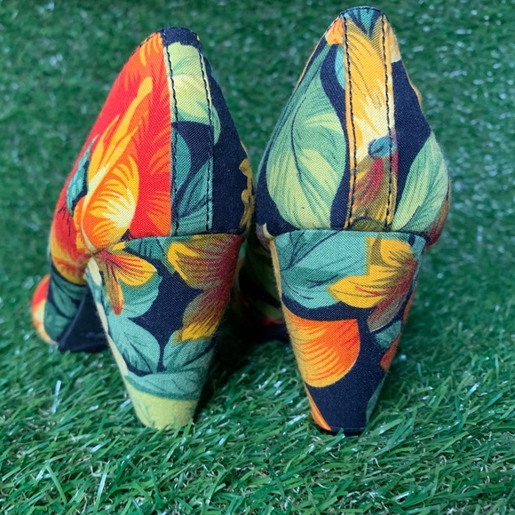 Rocketdog Top Knot Floral Fabric Peep Toe - Picture 4 of 8